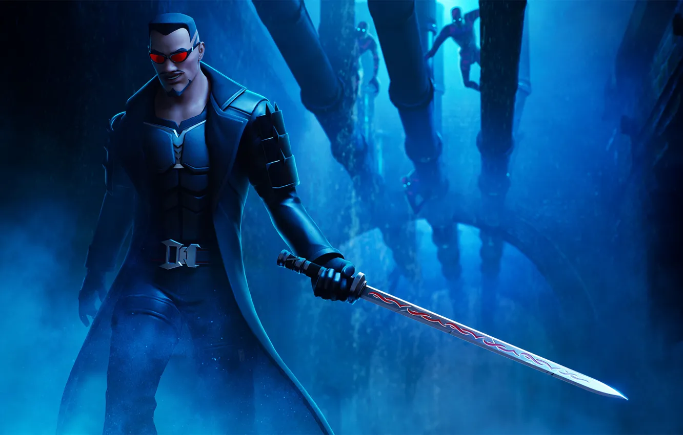 Photo wallpaper sword, pipe, vampire, hunter, blade, Fortnite