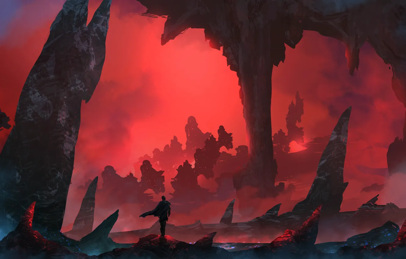 Photo wallpaper digital art, landscapes, figure, TacoSauceNinja, by TacoSauceNinja, Nothing consumes me, landscape, art