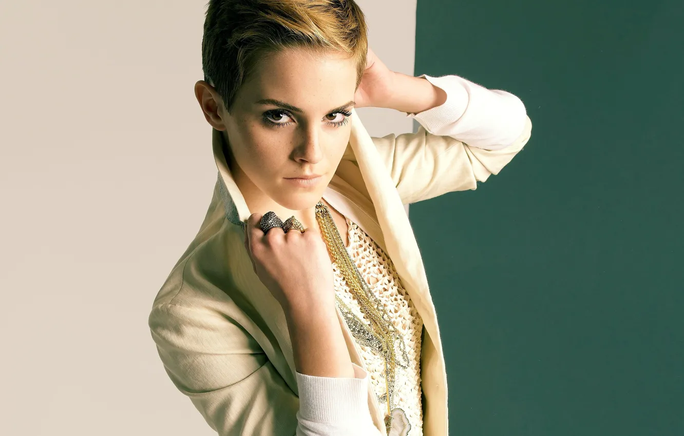Photo wallpaper actress, Emma Watson, celebrity, short hair