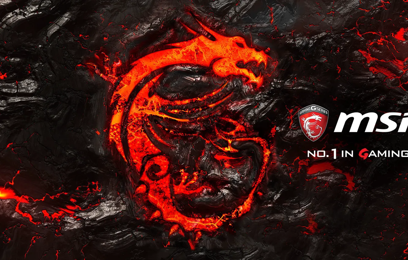 Photo wallpaper logo, dragon, gaming, msi