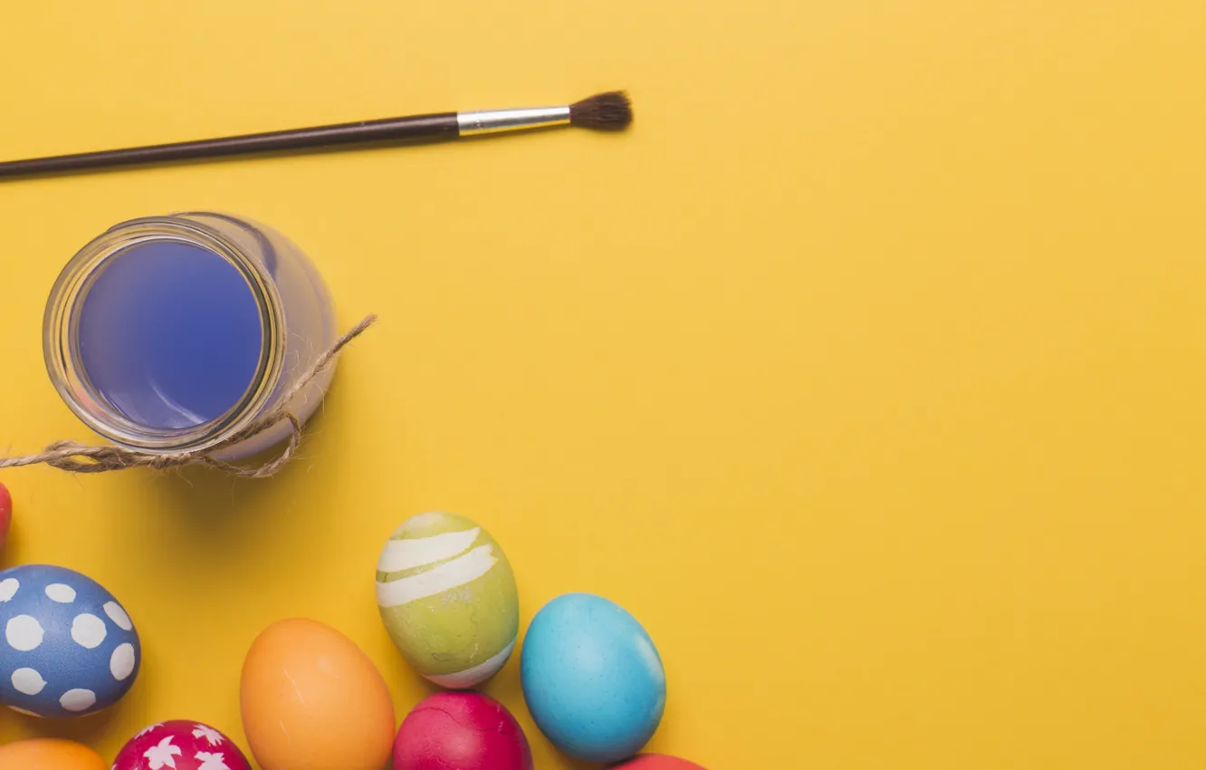 Photo wallpaper paint, eggs, Easter, Holiday, brush