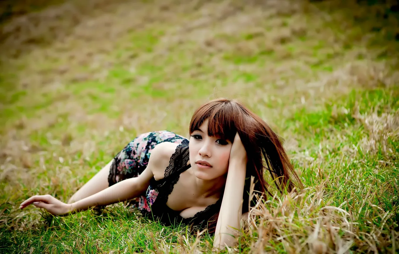 Photo wallpaper look, girl, Asian