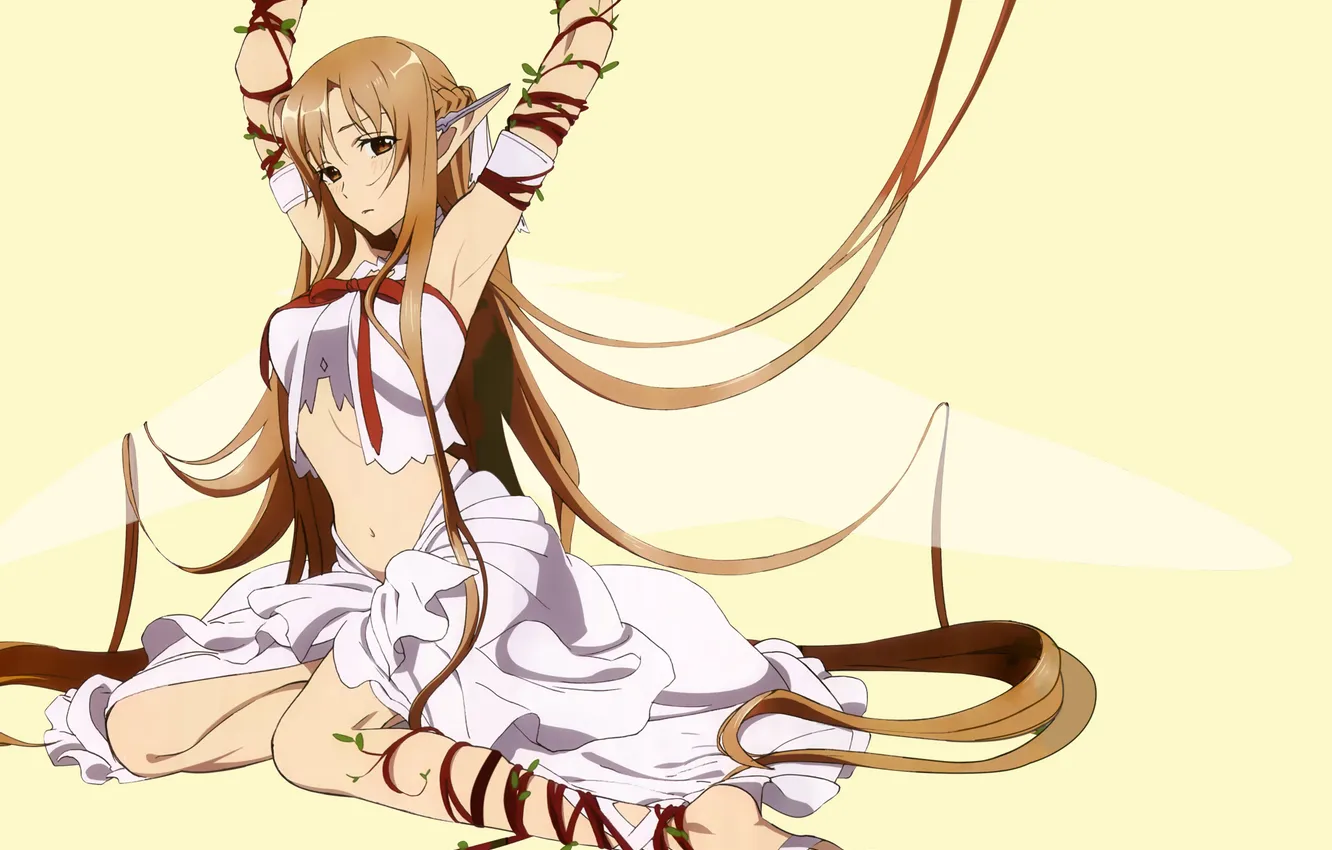 Photo wallpaper sadness, girl, elf, dress, long hair, elf, sword art online, sword art online