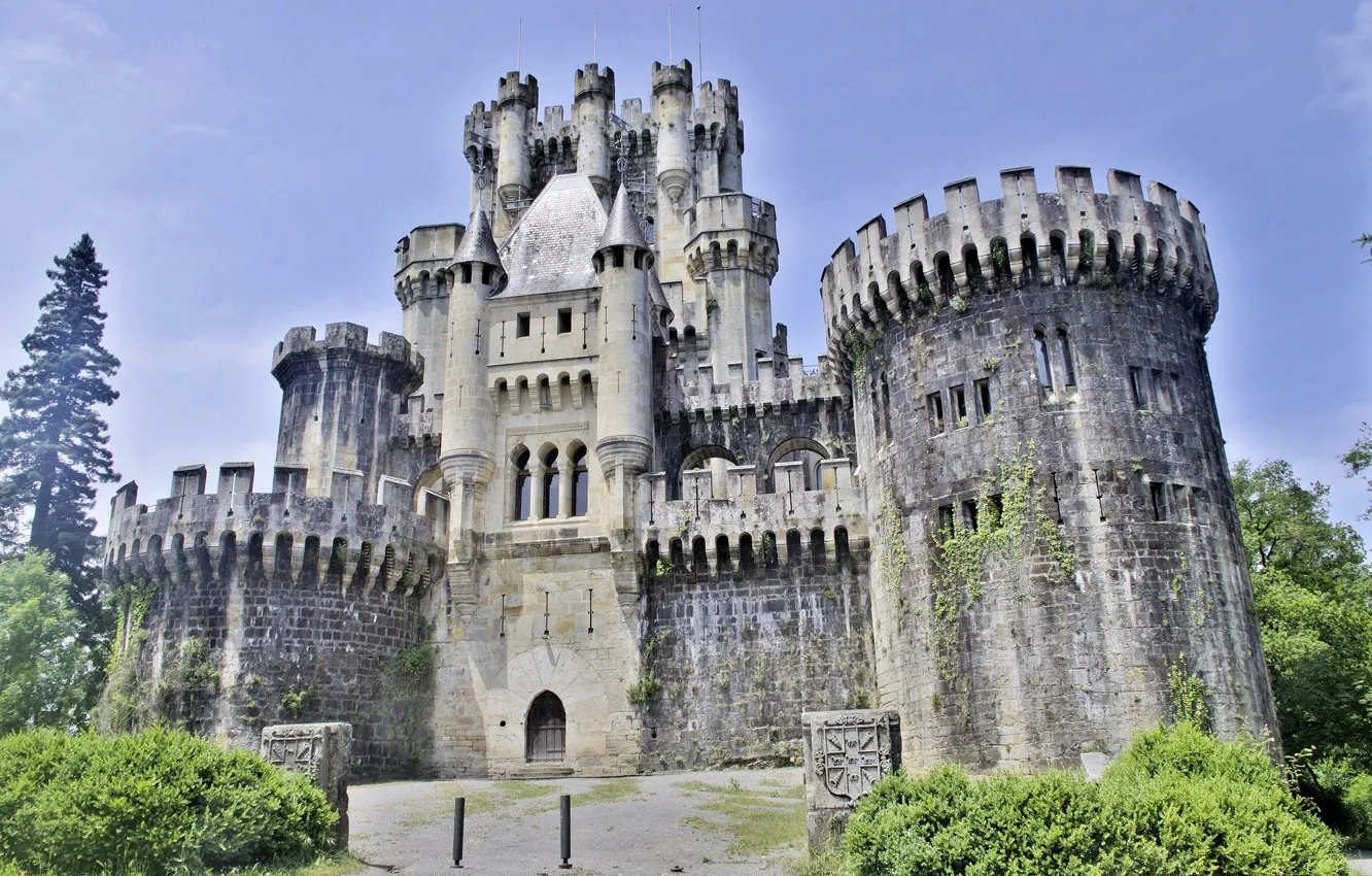 Photo wallpaper grey, Spain, butrón castle
