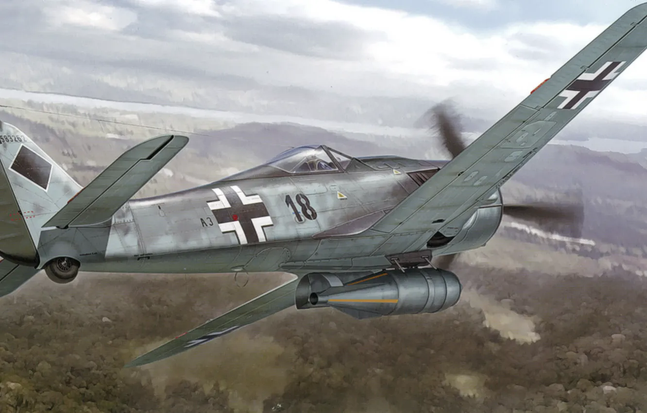 Photo wallpaper war, art, painting, aviation, ww2, Focker-Wulf Fw 190 F-8 'KG200'