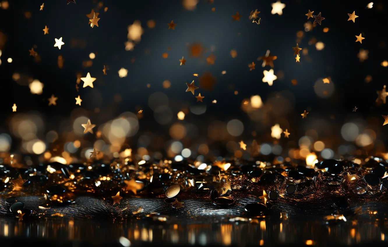 Photo wallpaper holiday, new year, Christmas, stars, AI art, neural network