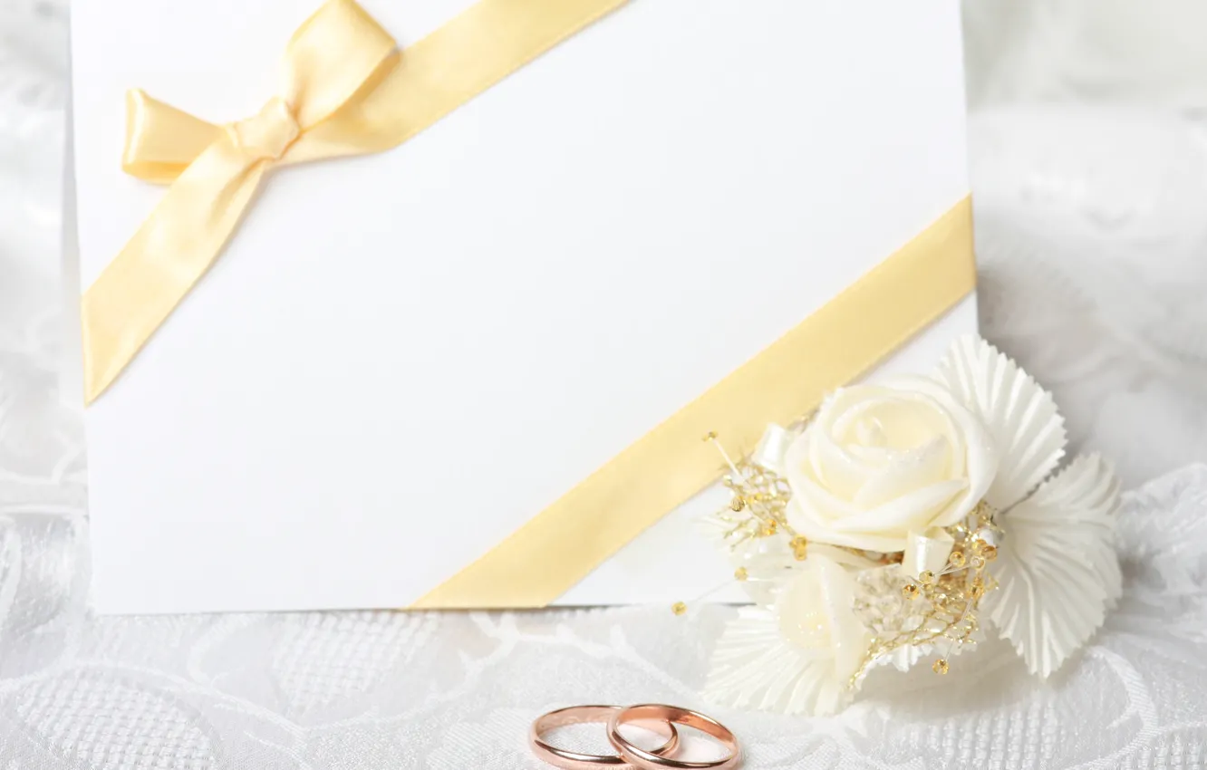 Photo wallpaper flowers, postcard, flower, engagement rings, wedding rings, greeting card