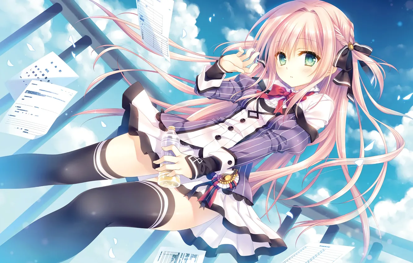 Photo wallpaper The sky, Girl, The wind, otome domain