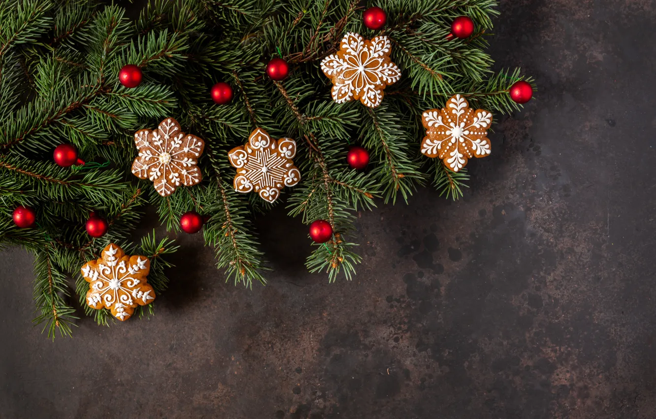 Photo wallpaper decoration, new year, cookies, Christmas, Christmas, wood, cookies, decoration