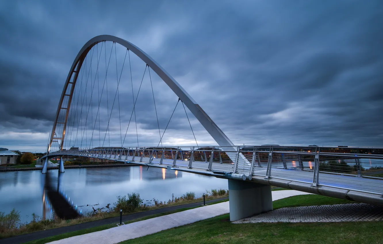 Photo wallpaper bridge, the city, river