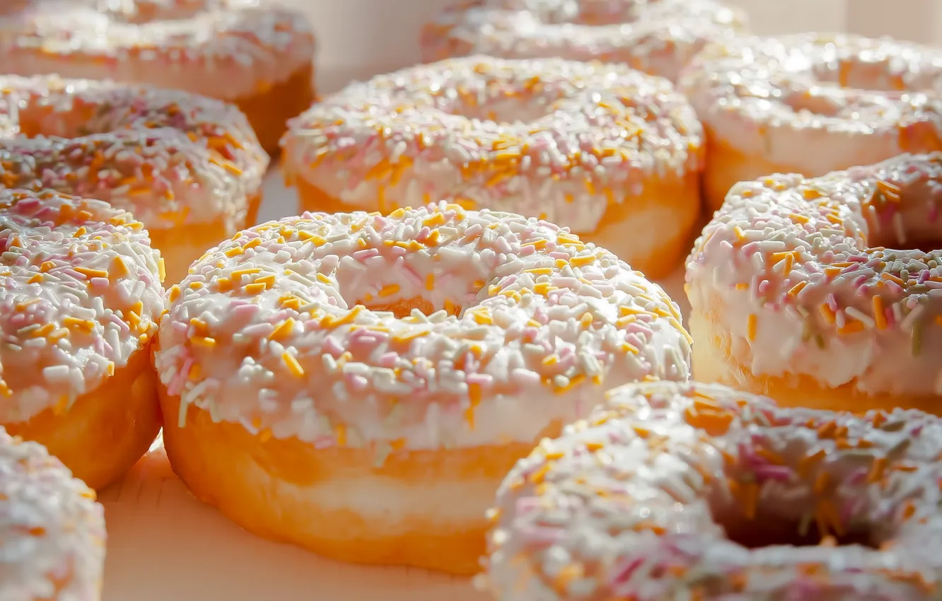 Photo wallpaper macro, food, donuts