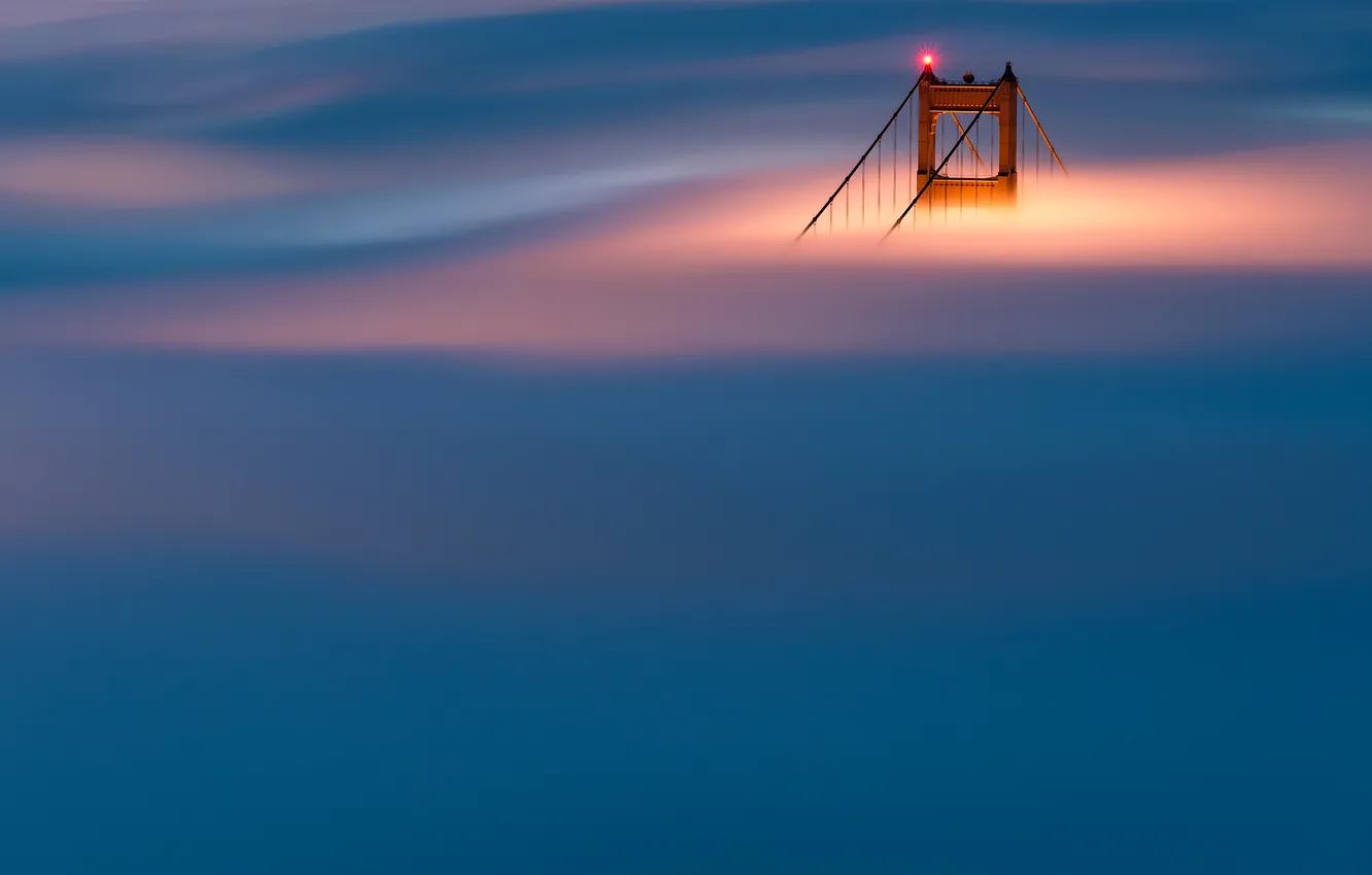 Photo wallpaper bridge, fog, support, San Francisco, Golden Gate, USA