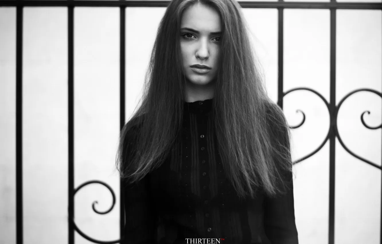 Photo wallpaper girl, face, photographer, black and white, girl, photography, photographer, Thirteen