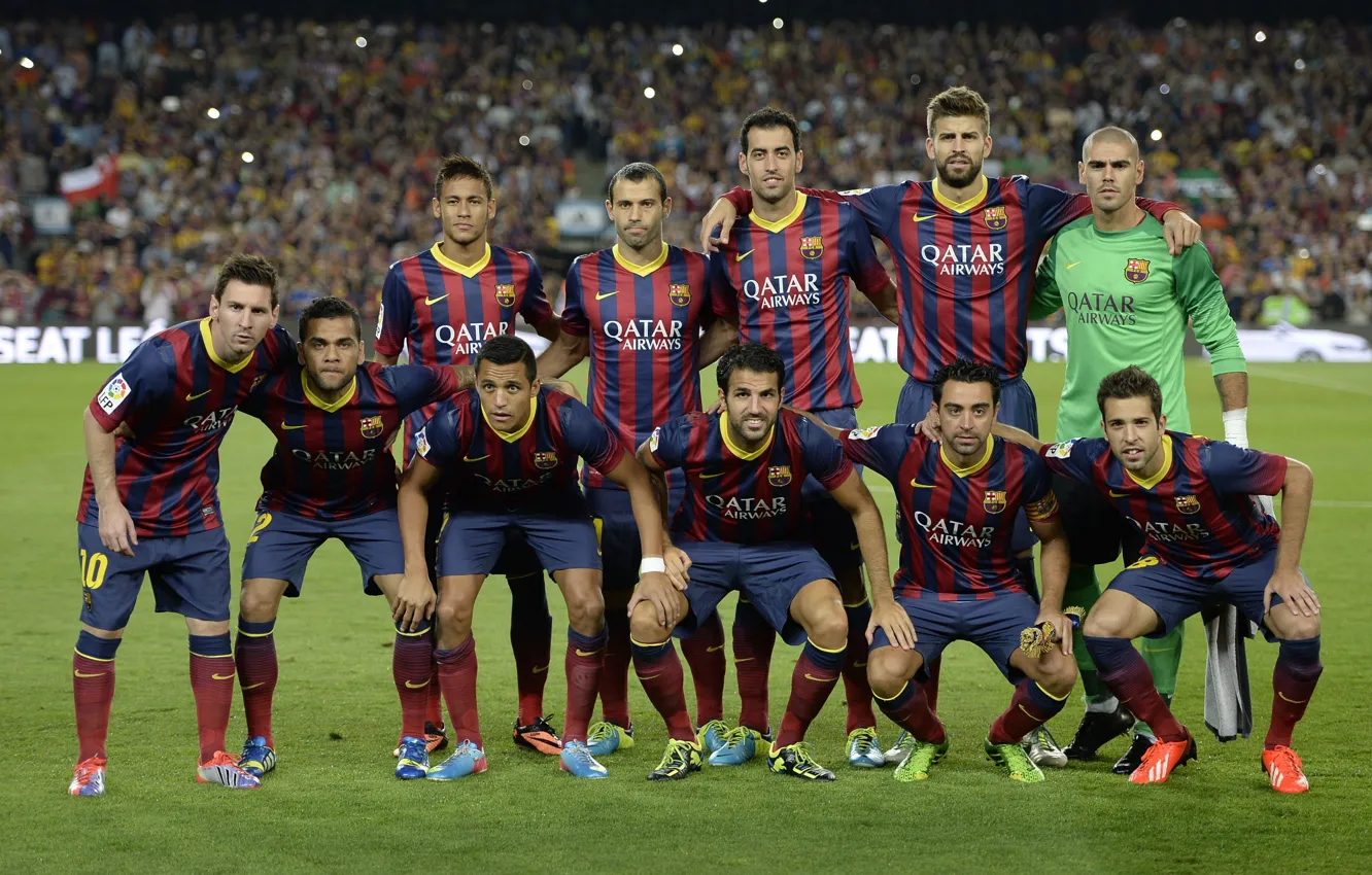 Photo wallpaper Sport, Football, Lionel Messi, Lionel Messi, Barcelona, Javi, David Villa, David Villa