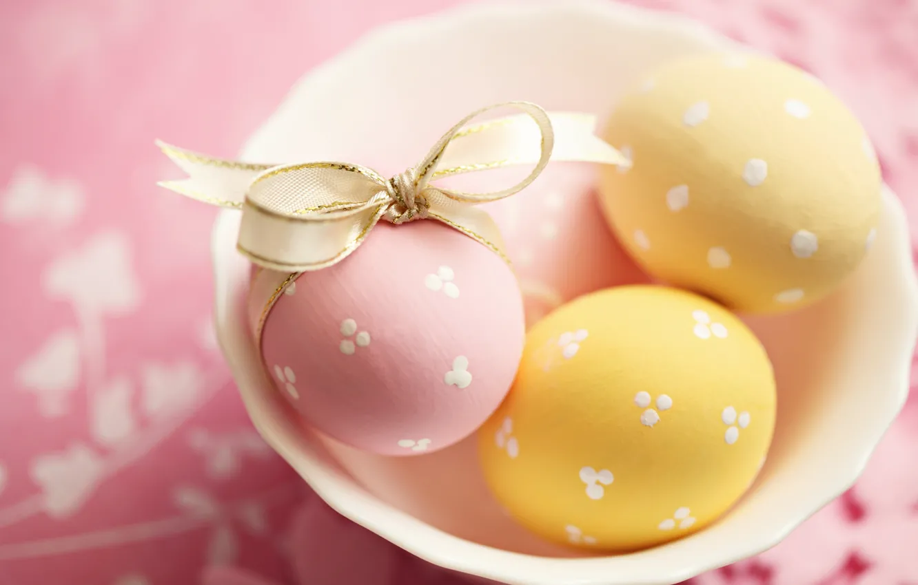 Photo wallpaper Easter, tape, pink, spring, Easter, eggs, decoration, Happy