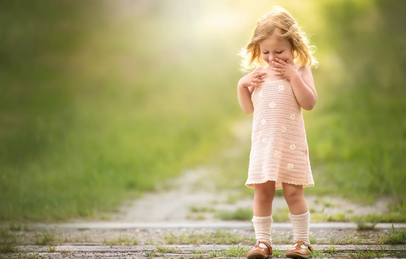 Photo wallpaper nature, girl, walk