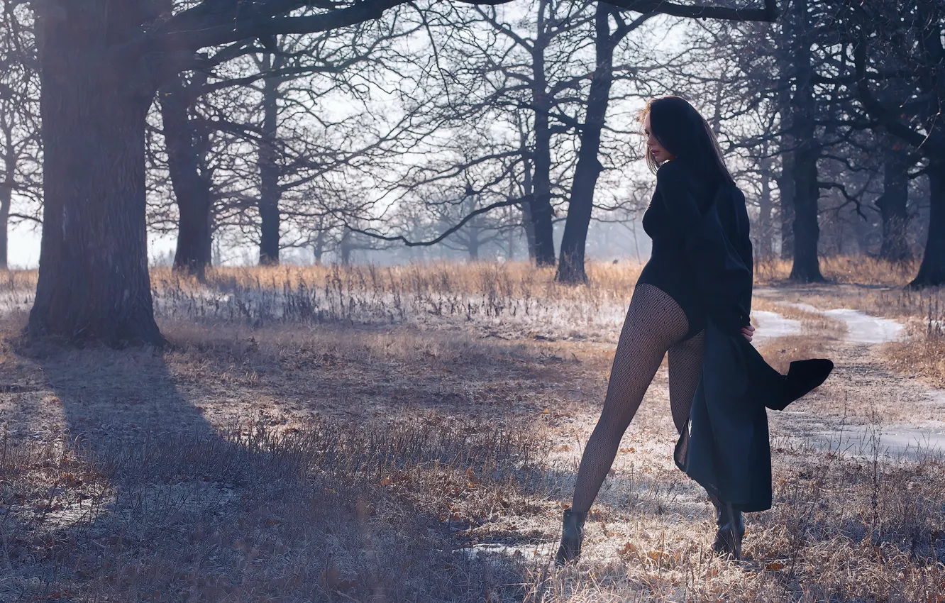 Photo wallpaper girl, Park, morning