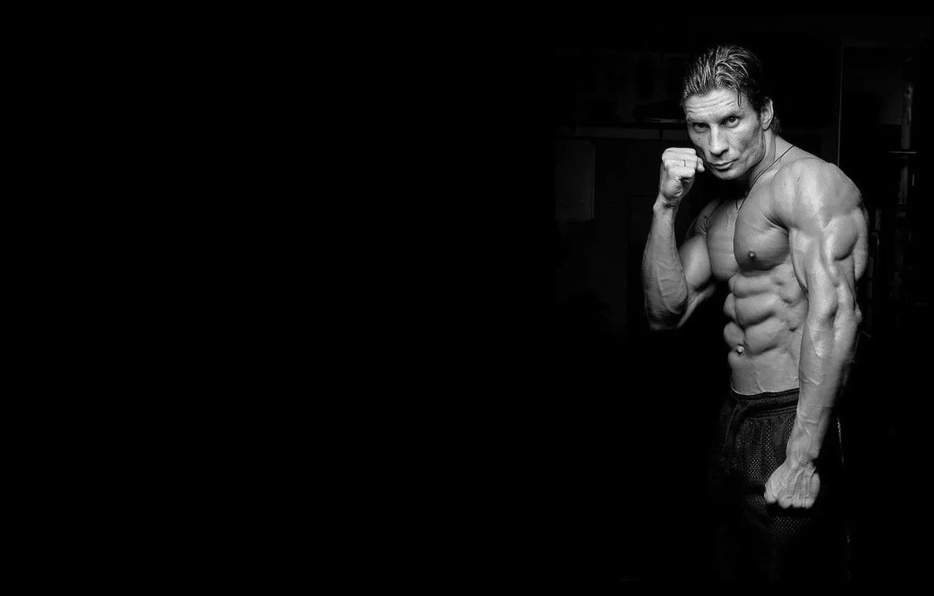 Photo wallpaper fitness, muscle, press, Dmitry Yashankin