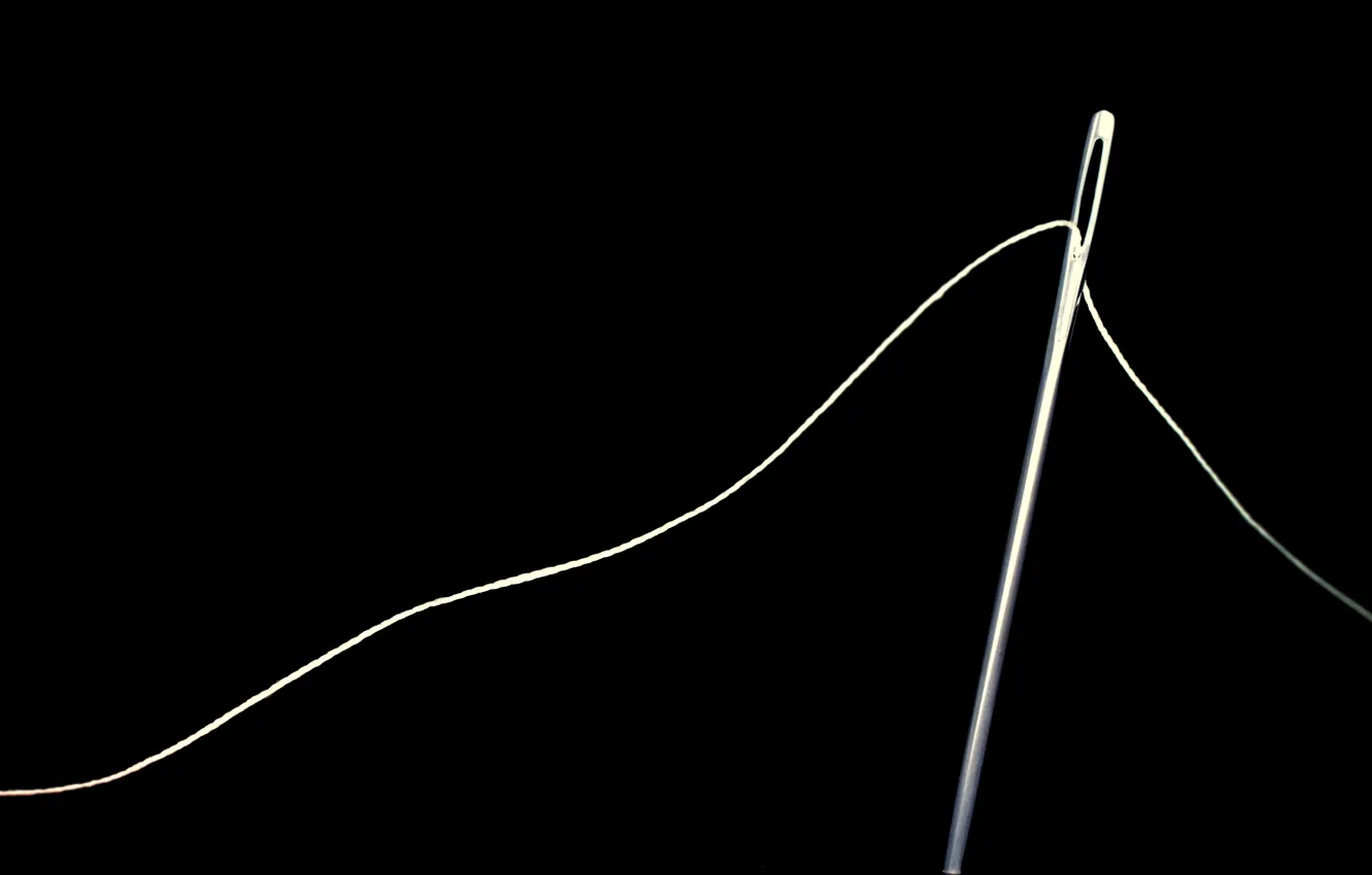 Photo wallpaper macro, needles, thread