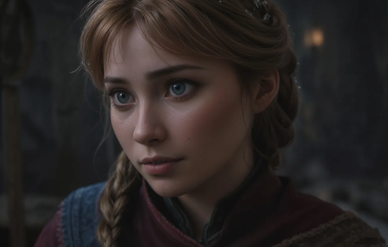 Photo wallpaper art, Frozen, Anna, Anna, frozen heart