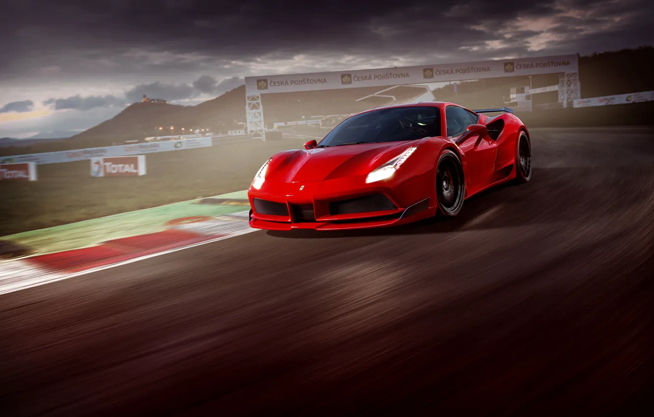 Photo wallpaper Ferrari, supercar, Ferrari, GTB, Novitec Rosso, 488