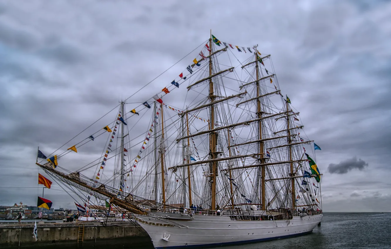 Photo wallpaper ship, Brazil, sailing, Cisne Branco