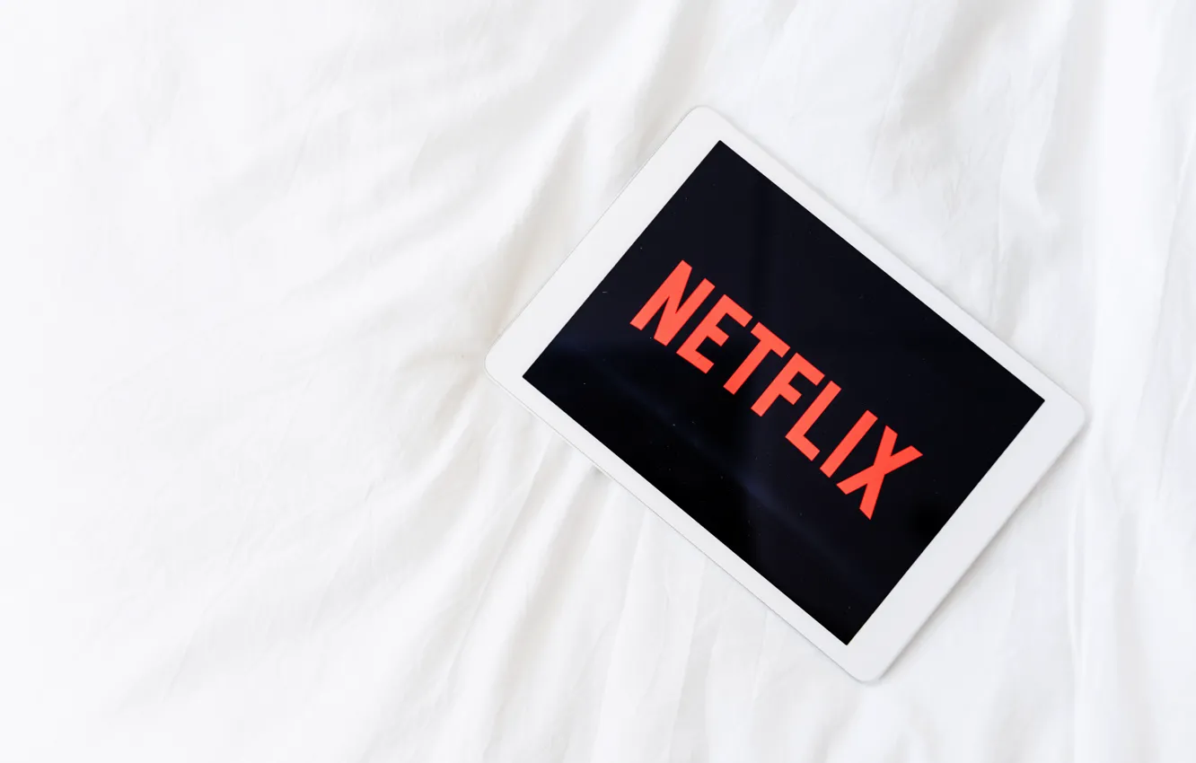 Photo wallpaper bed, bed, the series, tablet, Netflix
