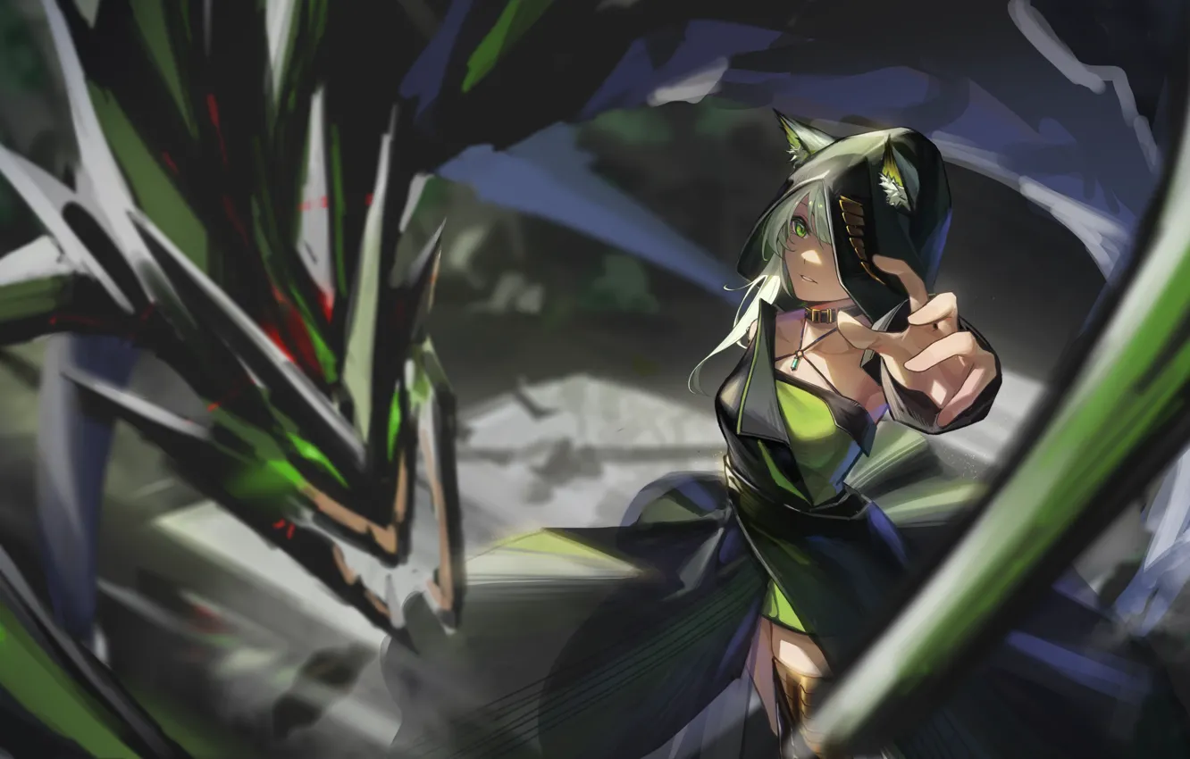 Photo wallpaper girl, ears, Arknights, Calcite