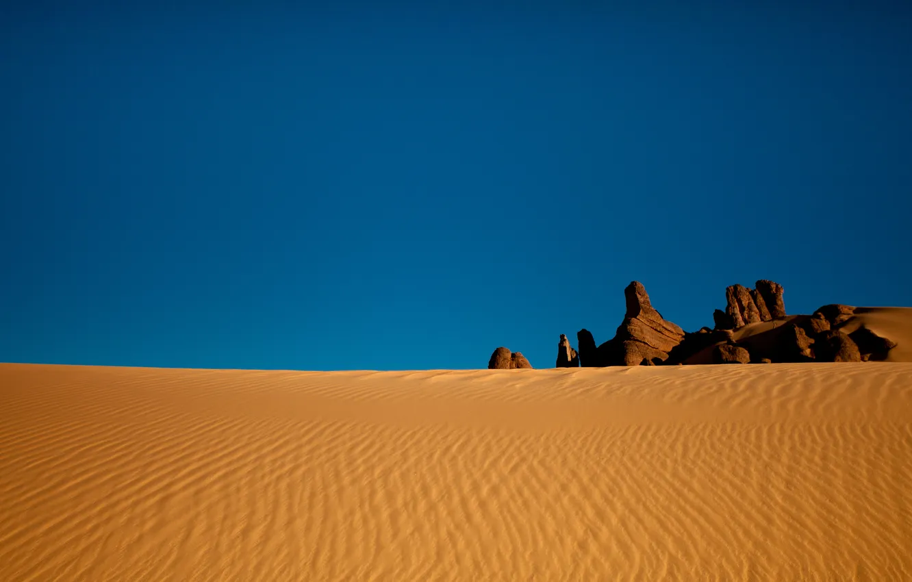 Photo wallpaper sand, the sky, stones, desert, sugar, Algeria