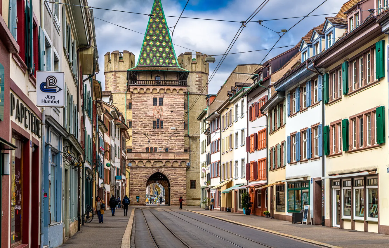 Photo wallpaper street, home, Switzerland, Basel