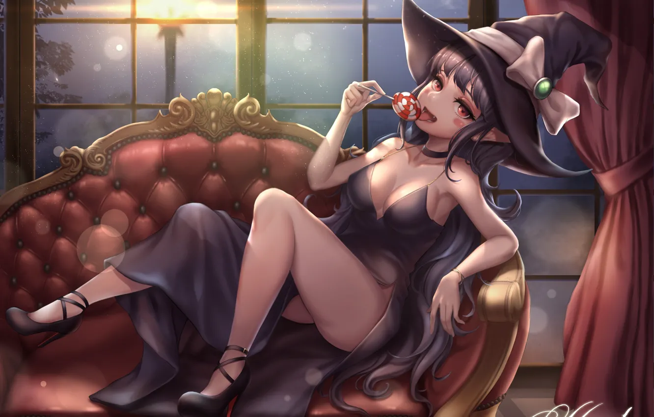 Photo wallpaper girl, sofa, dungeon fighter, kie (wylee2212), female mage
