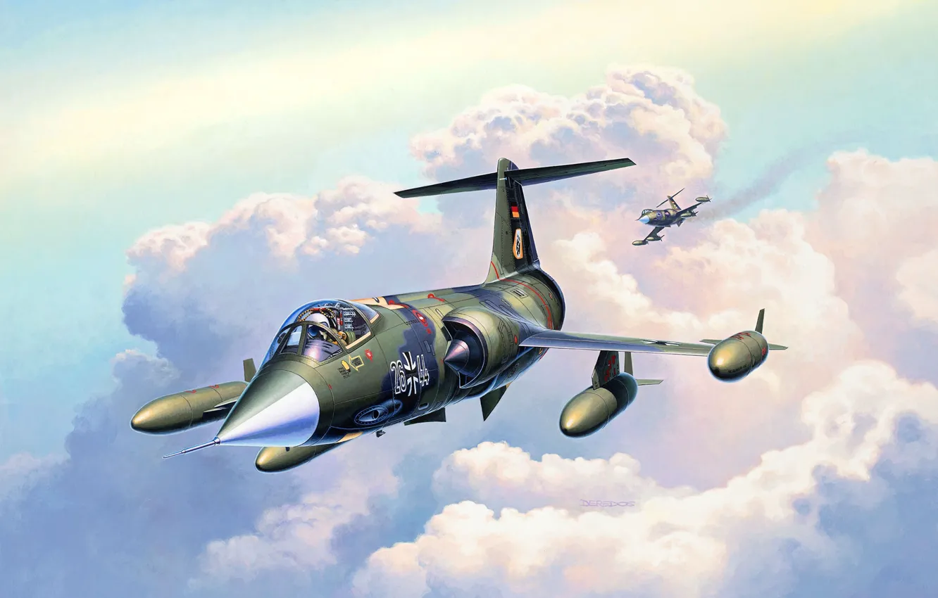 Photo wallpaper Germany, fighter-bomber, fighter-interceptor, the Bundeswehr, Luftwaffe, Lockheed Martin, F-104G Starfighter