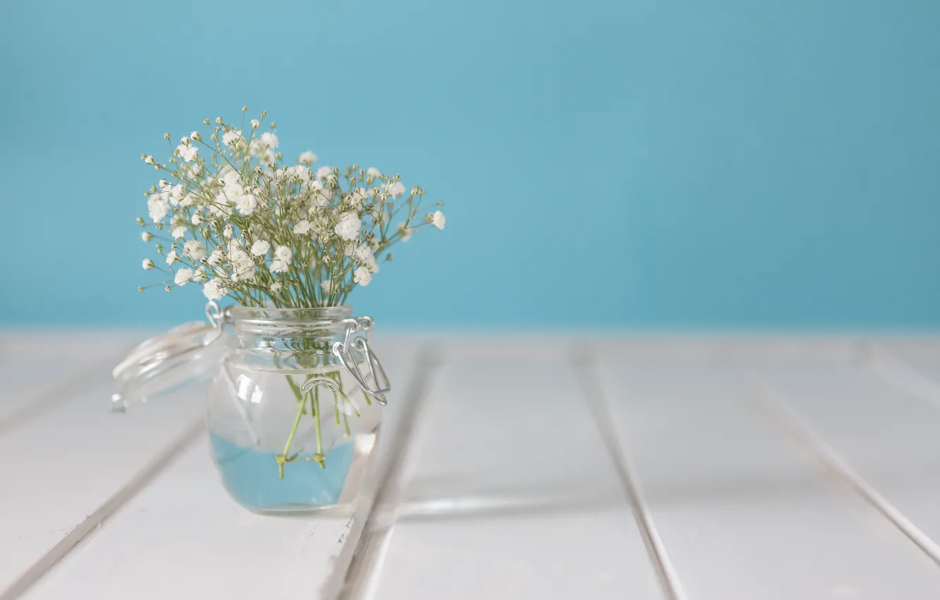 Photo wallpaper flowers, bouquet, vase, white, with, flowers, vase