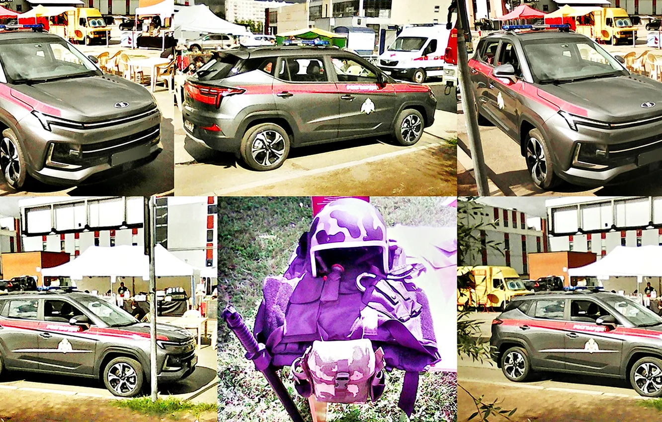 Photo wallpaper car, overalls, Rosgvardiya