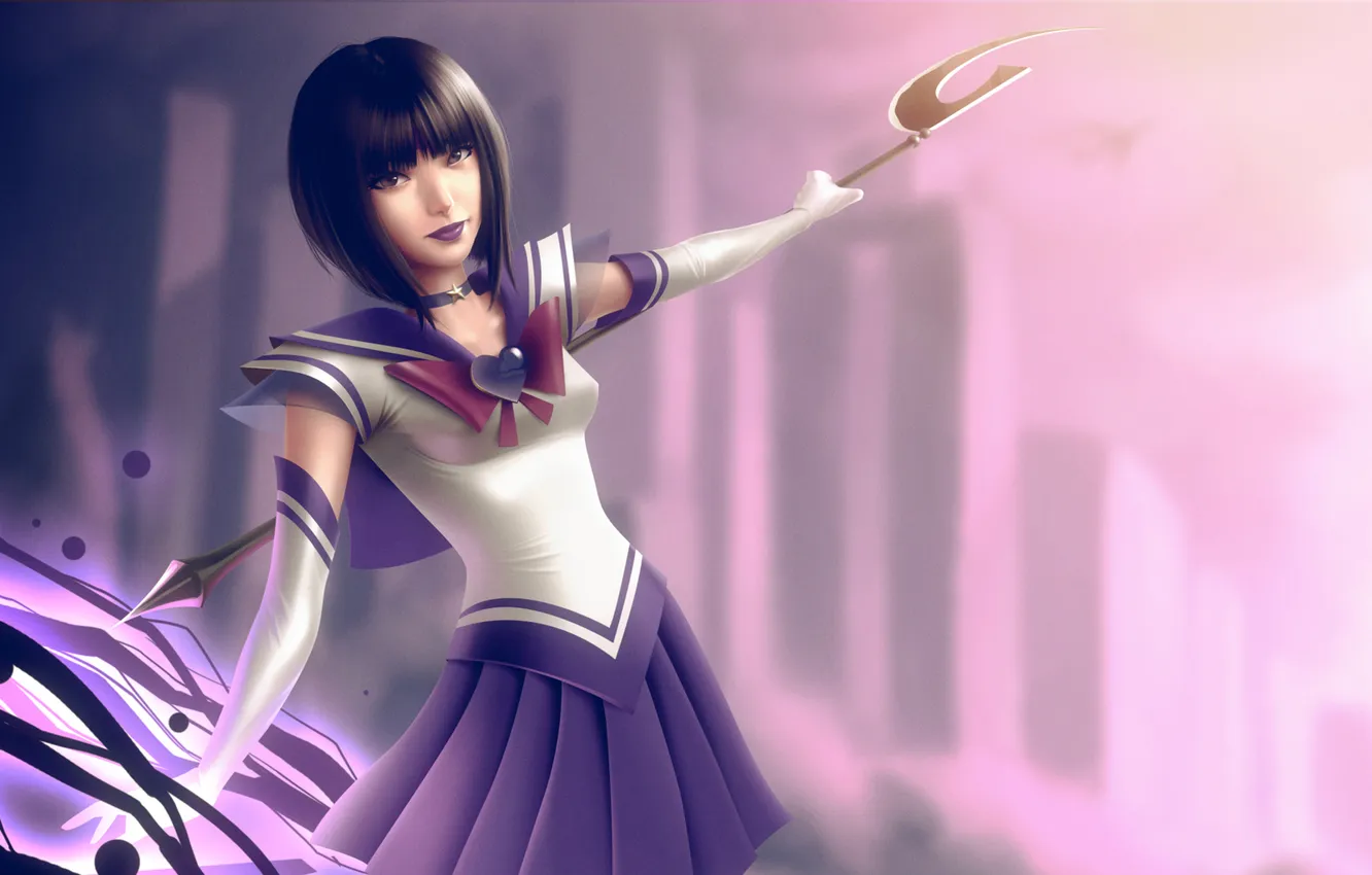 Photo wallpaper girl, magic, art, rod, Bishoujo Senshi Sailor Moon, sailor, Sailor Saturn, lenadrofranci