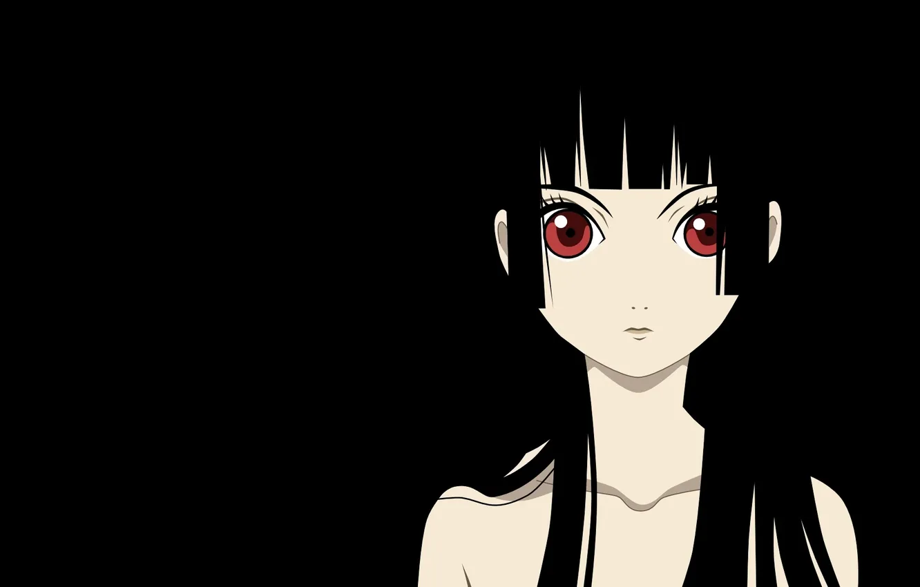 Photo wallpaper the dark background, Enma Ai, Jigoku Shoujo, Hell girl, Hell girl