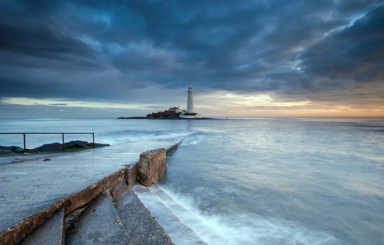 Photo wallpaper sea, landscape, lighthouse