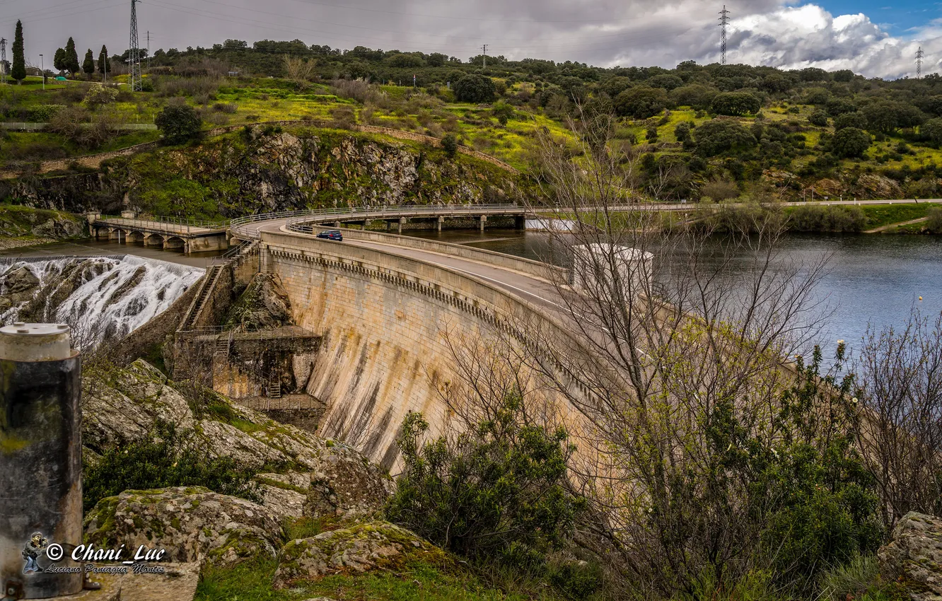 Photo wallpaper road, track, dam
