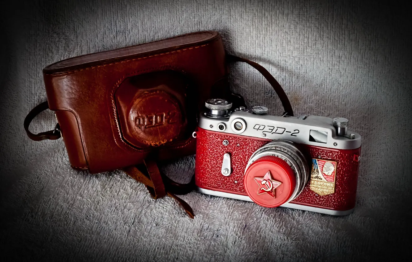 Photo wallpaper background, camera, FED-2, Model PE02