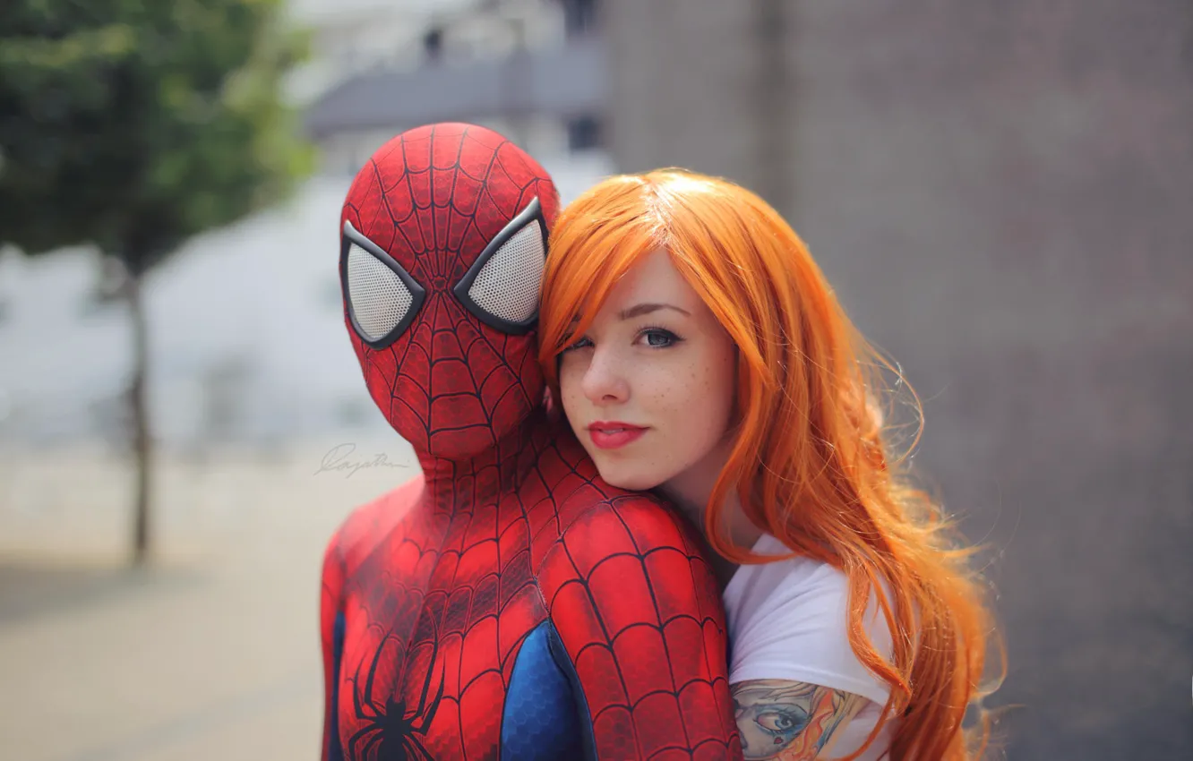 Photo wallpaper cosplay, Spider-Man, Peter Parker, Mary Jane Watson, by Dajathwi