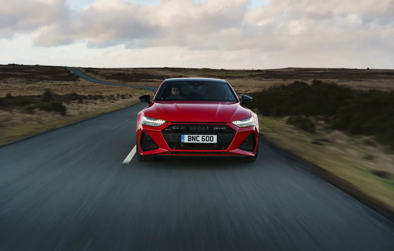 Photo wallpaper road, Audi, speed, RS 7, 2020, UK version, RS7 Sportback