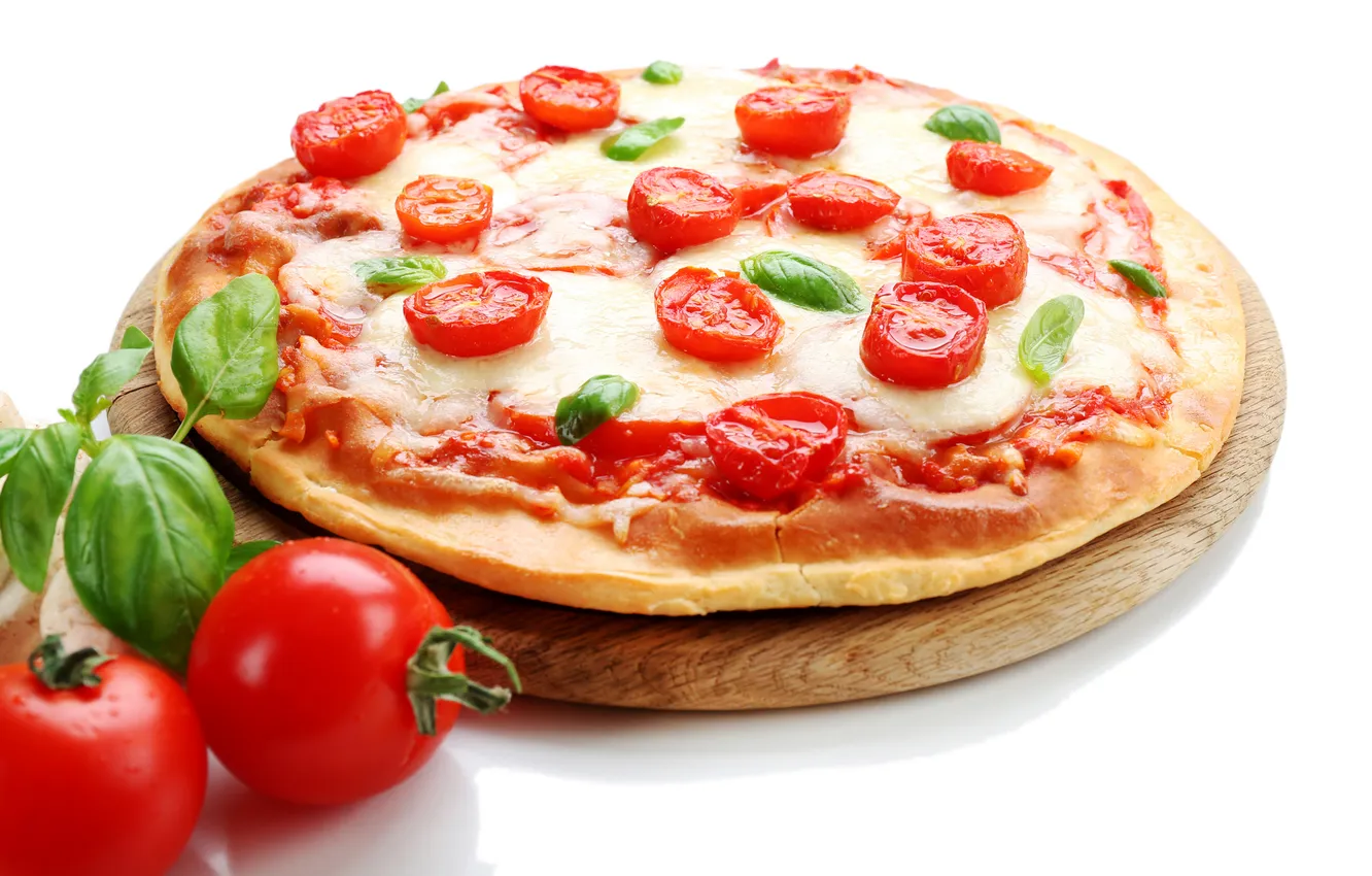 Photo wallpaper cheese, pizza, tomatoes, food, pizza, cheese, tomato, Fast