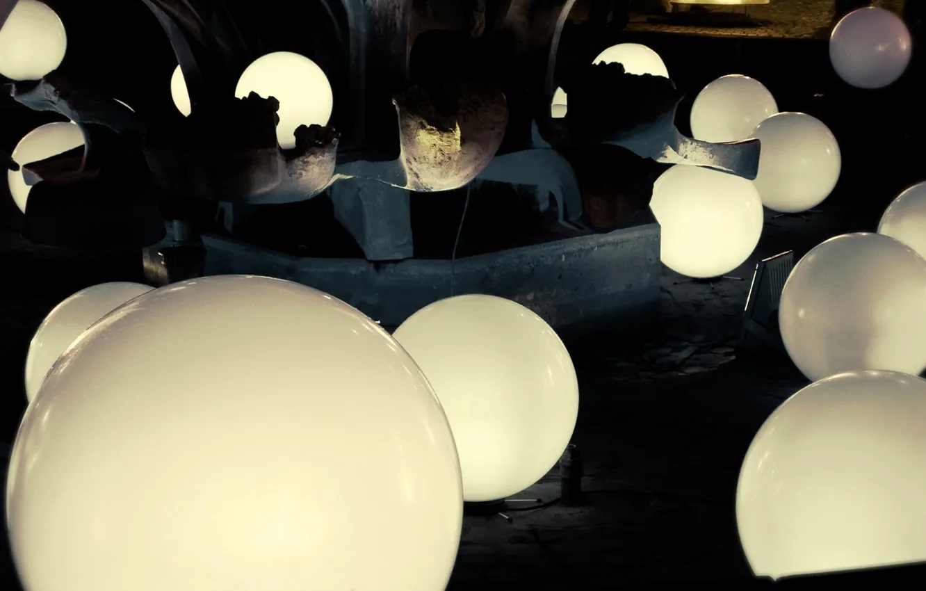 Photo wallpaper macro, design, style, balls, art, lamp