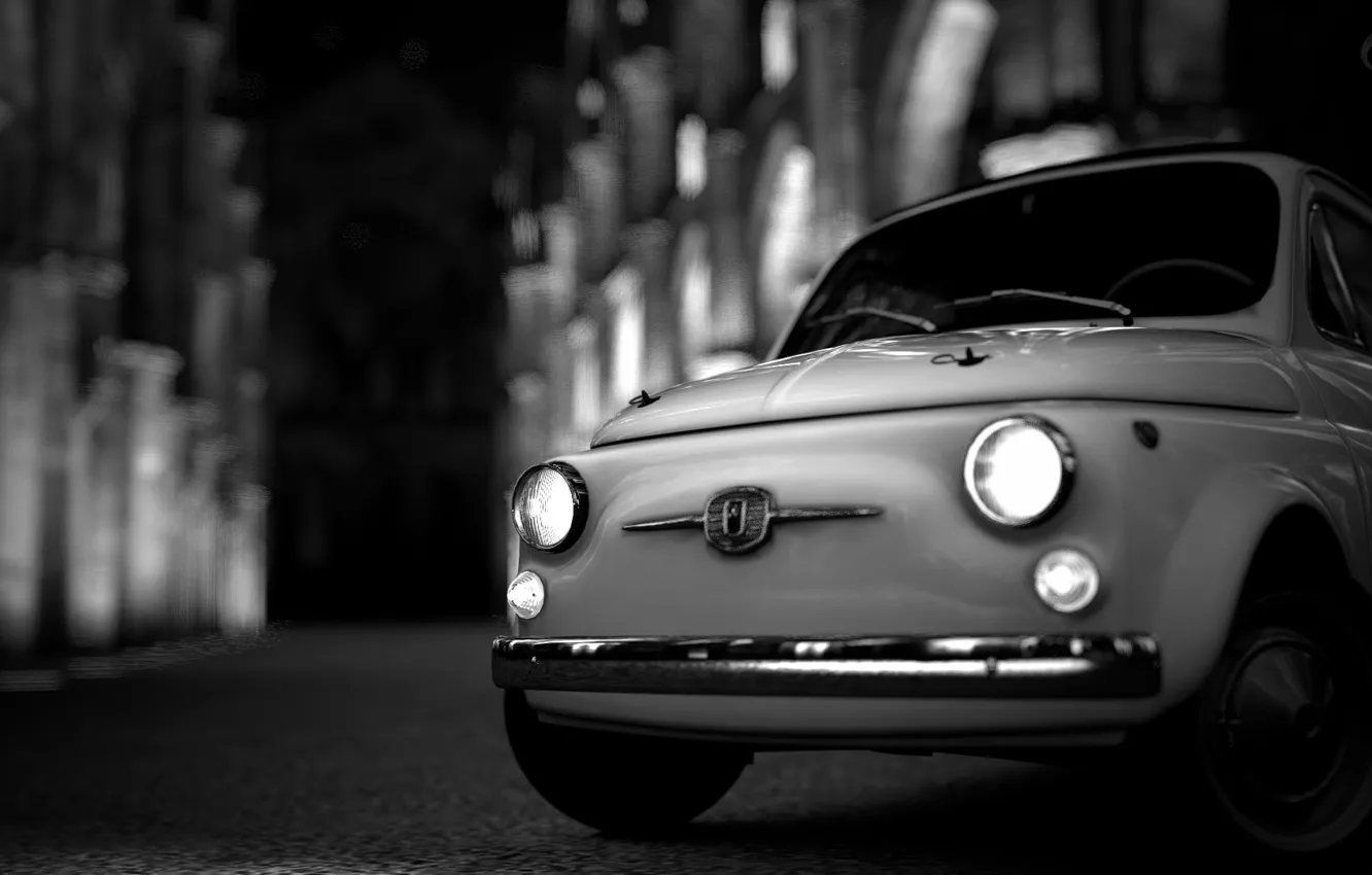 Photo wallpaper Retro, Machine, Retro, Fiat, Fiat 500, Gran Turismo