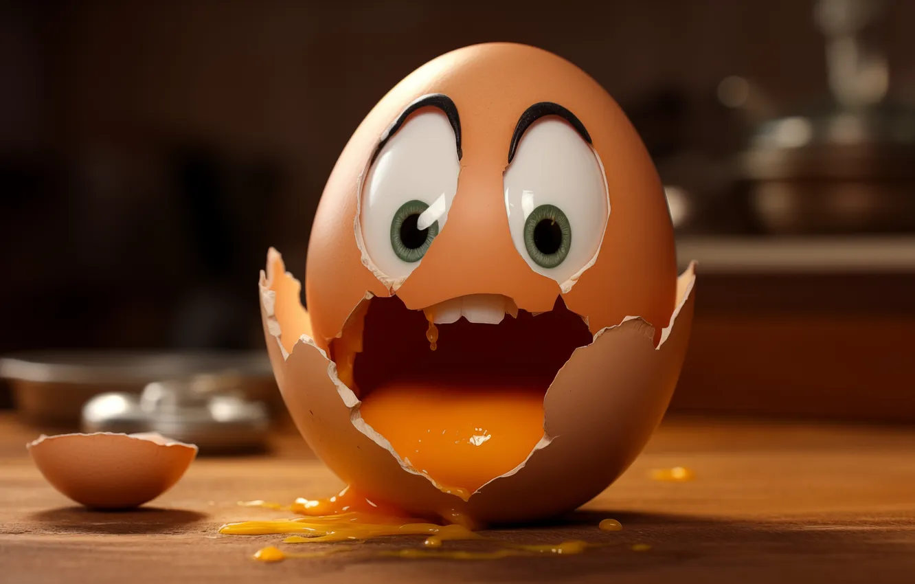 Photo wallpaper egg, shell, the yolk