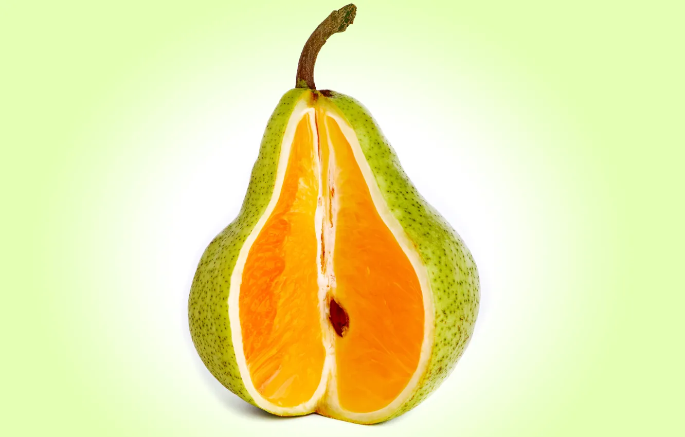 Photo wallpaper rendering, Apple, pear, orange, peach, mixed fruit