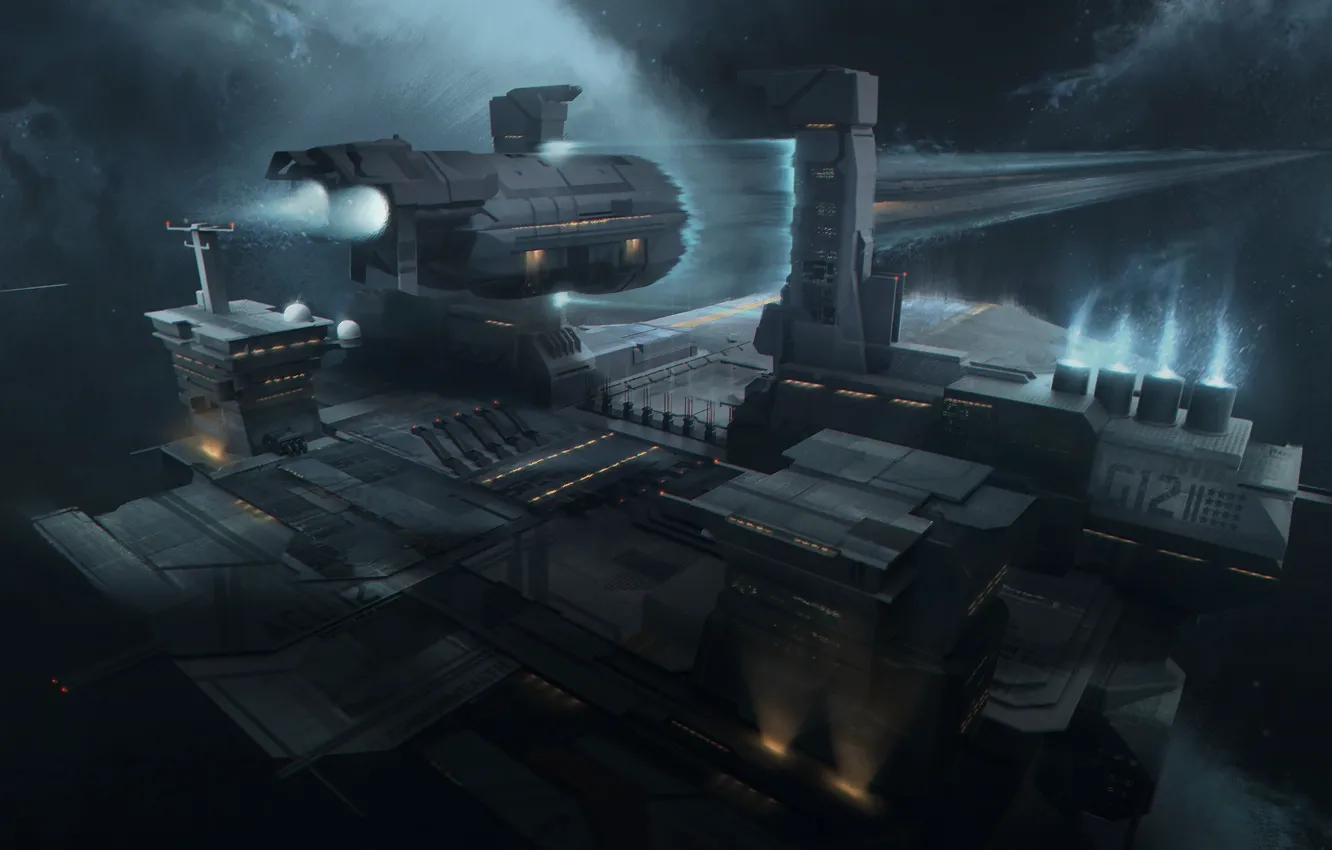 Photo wallpaper aircraft, acceleration gate, Space Platforms