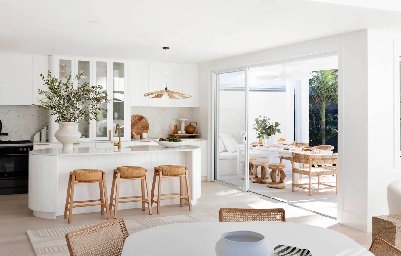 Photo wallpaper design, style, interior, kitchen, terrace, dining room, dining area