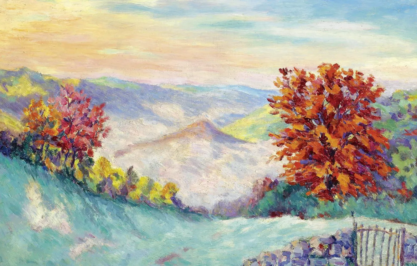 Photo wallpaper autumn, landscape, picture, Arman Hyomin, Armand Guillaumin, Le Puy Barriou