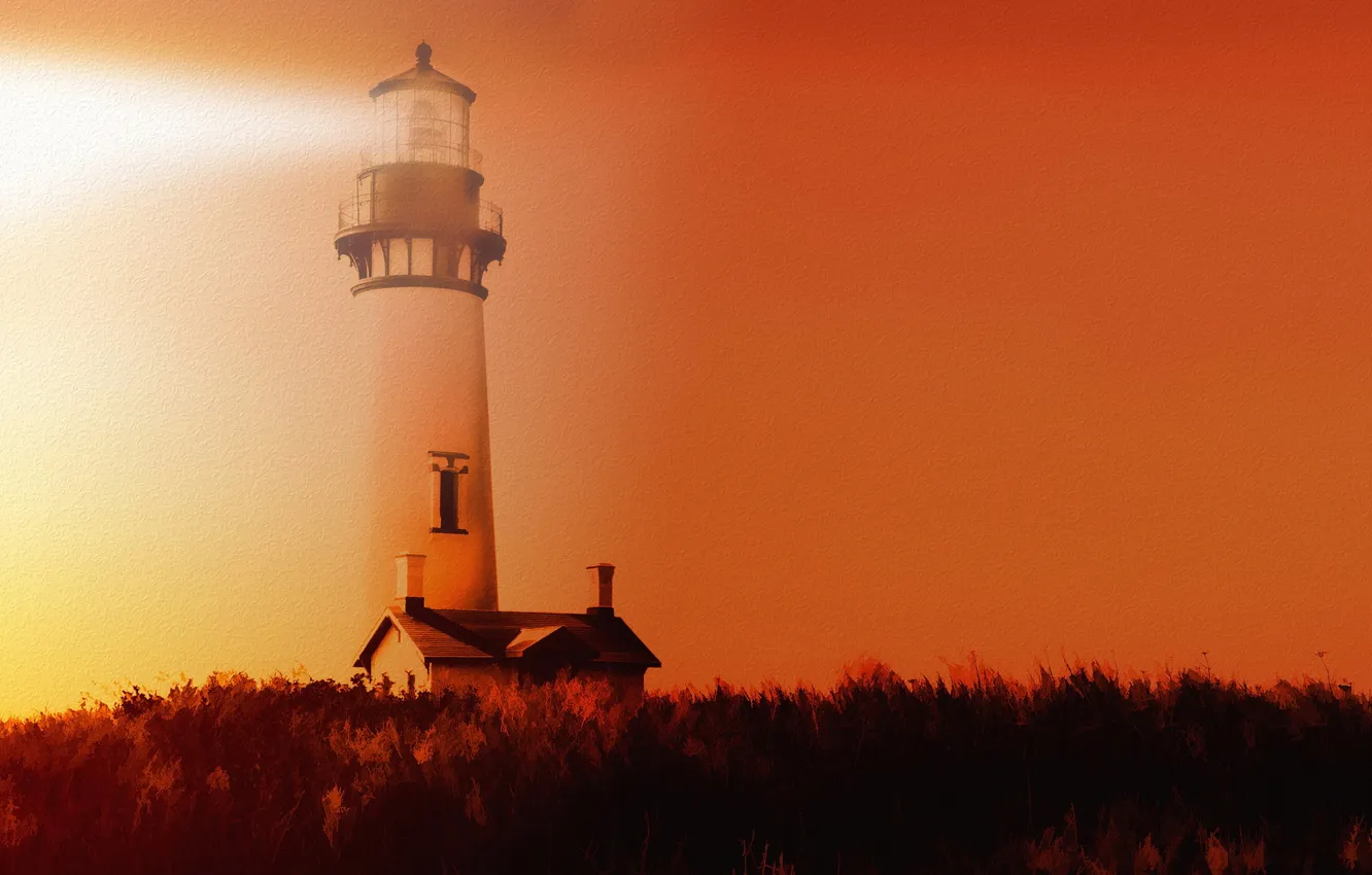 Photo wallpaper landscape, lighthouse, texture